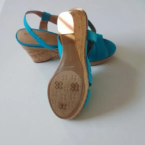 NATURALIZER FABRIC CORK WEDGE HEEL  SANDAL 9 1/2 MED NWOT) - Picture 4 of 6